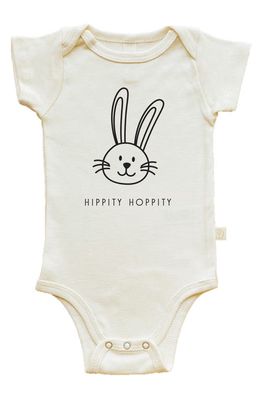 Tenth & Pine Kids' Hippity Hoppity Organic Cotton Bodysuit in Natural
