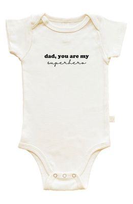 Tenth & Pine Superhero Dad Organic Cotton Bodysuit in Natural