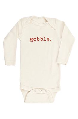 Tenth & Pine Thanksgiving Gobble Long Sleeve Organic Cotton Bodysuit in Natural
