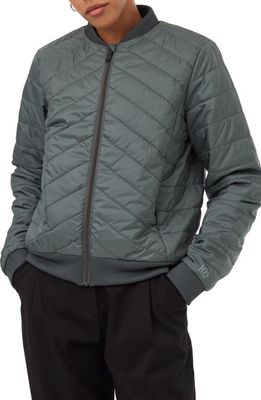 tentree Cloud Shell Quilted Bomber Jacket in Urban Green