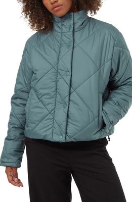 tentree Cloud Shell Water Repellent Puffer Jacket in Silve Pine