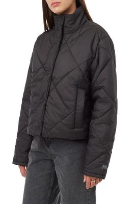 tentree Cloud Shell Water Resistant Short Puffer Jacket in Meteorite Black