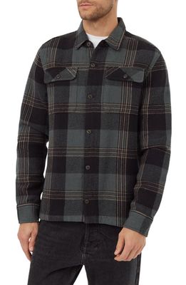 tentree Heavyweight Flannel Shirt Jacket in Black