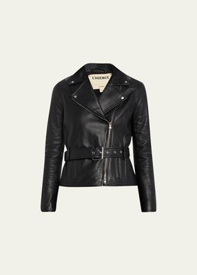 TEO BELTED LEATHER JACKET