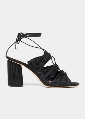 Teresa Pleated Lace-Up Sandals