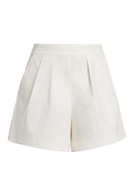 Teri Pleated Cotton Shorts