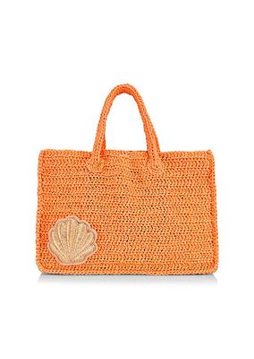 Terra Shell Raffia Top-Handle Bag