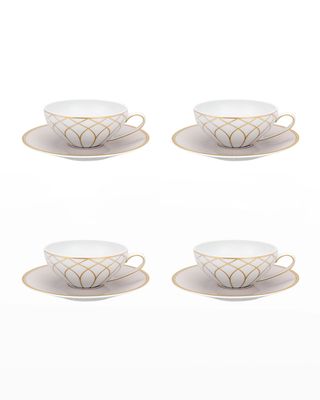 Terrace Tea Cups & Saucers, Set of 4