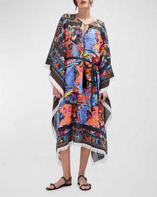 Terry Abstract-Print Handkerchief Midi Dress