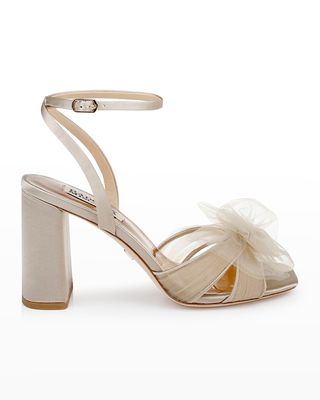 Tess Tulle Bow Ankle-Strap Sandals
