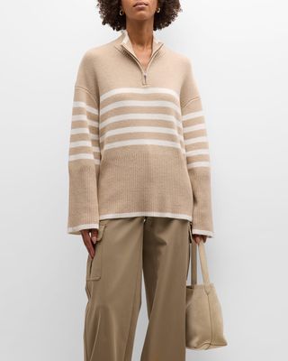 Tessa Striped Zip Sweater