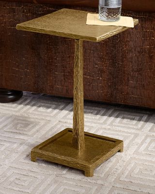 Textured Antiqued Brass Martini Table