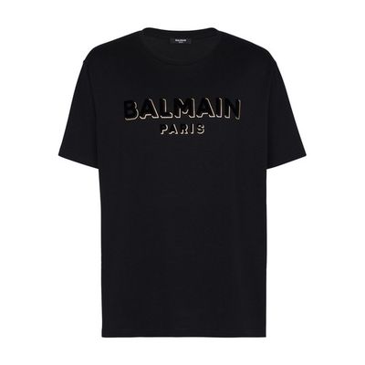 Textured Balmain logo cotton T-shirt