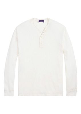 Textured Cotton-Silk Henley Shirt