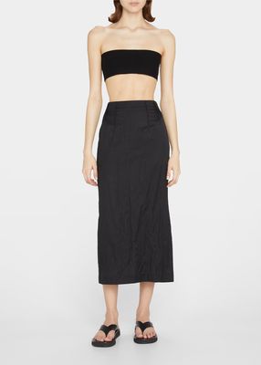 Textured High-Rise Midi Skirt