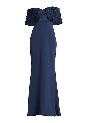 Textured Off-The-Shoulder Gown