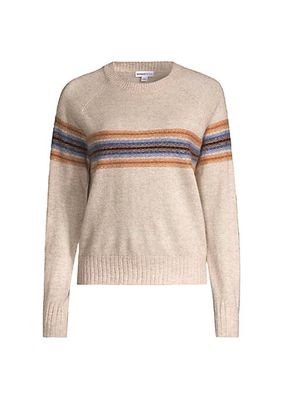 Textured Stripe Cashmere Pullover Sweater