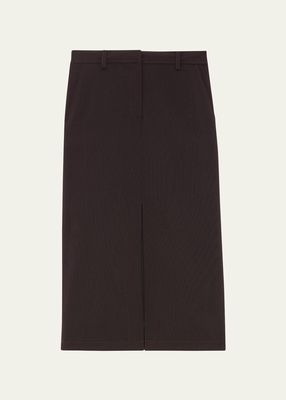 Textured Wool Midi Trouser Skirt