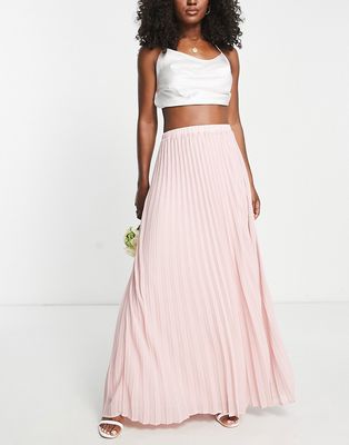 TFNC Bridesmaid pleated maxi skirt in mauve-Pink