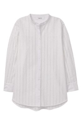 Thakoon Eyelet Cotton Button-Up Shirt in White