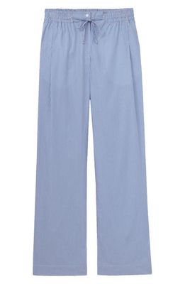 Thakoon Stripe Cotton Drawstring Pants in Blue