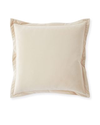 Thalia Velvet Feather/Down Pillow, Ivory