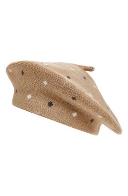 The Accessory Collective Kids' Polka Dot Beret in Beige