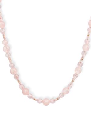 THE ALKEMISTRY 18kt recycled gold Rose Milk pink quartz bead necklace
