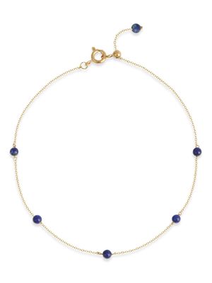 THE ALKEMISTRY 18kt recycled yellow gold and lapis lazuli chain anklet
