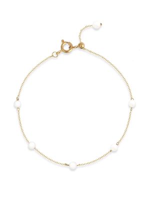 THE ALKEMISTRY 18kt recycled yellow gold and mother-of-pearl chain bracelet