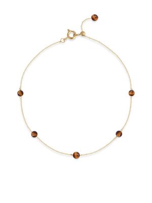 THE ALKEMISTRY 18kt recycled yellow gold and tiger eye chain anklet