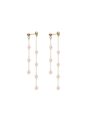 THE ALKEMISTRY 18kt recycled yellow gold Rose Milk pink quartz earrings