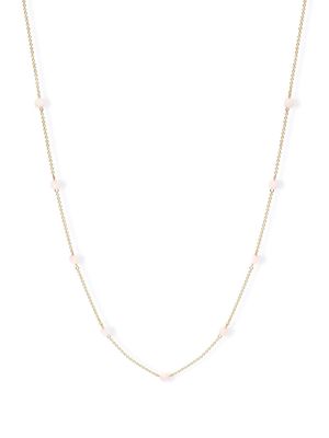 THE ALKEMISTRY 18kt recycled yellow gold Rose Milk pink quartz necklace