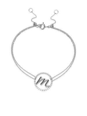 THE ALKEMISTRY 18kt white gold Love Letter M diamond bracelet - Silver