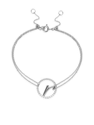 THE ALKEMISTRY 18kt white gold Love Letter R diamond bracelet - Silver
