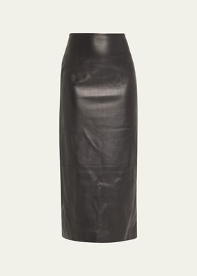 The Alva Leather Maxi Pencil Skirt