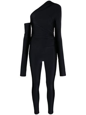 THE ANDAMANE asymmetric off-shoulder jumpsuit - Black