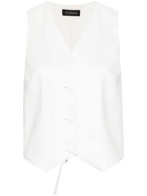 THE ANDAMANE button-up crepe waistcoat - Neutrals