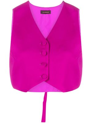 THE ANDAMANE button-up cropped waistcoat - Pink