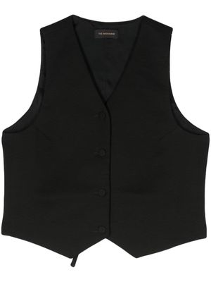 THE ANDAMANE crepe-texture waistcoat - Black