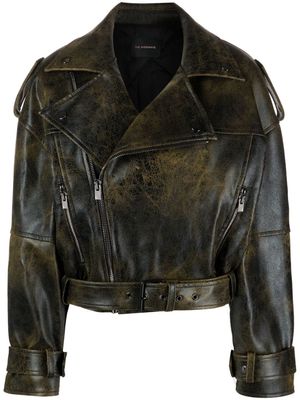 THE ANDAMANE cropped faux-leather jacket - Black