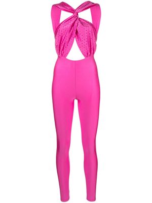 THE ANDAMANE crystal-embellished halterneck jumpsuit - Pink