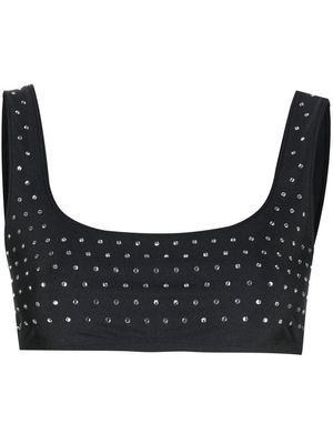 THE ANDAMANE crystal-embellished sports bra - Black