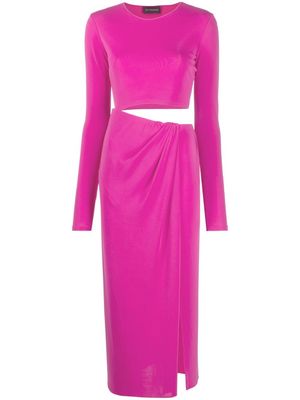 THE ANDAMANE cut-out long-sleeve midi dress - Pink