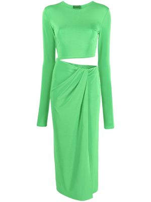 THE ANDAMANE cut-out long-sleeved dress - Green