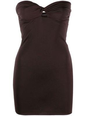 THE ANDAMANE cut-out strapless minidress - Brown