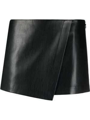 THE ANDAMANE faux-leather mini skirt - Black