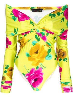 THE ANDAMANE floral-print off-shoulder bodysuit - Green