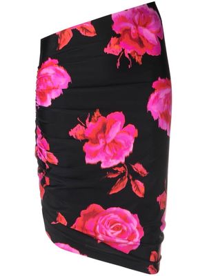 THE ANDAMANE floral-print pencil skirt - Black