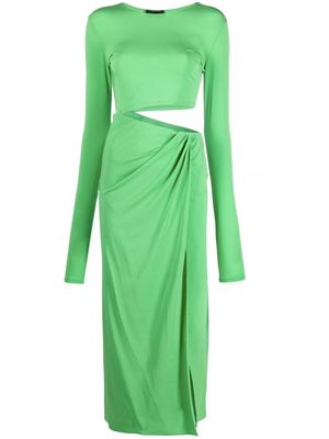 THE ANDAMANE Gia gathered cut-out dress - Green